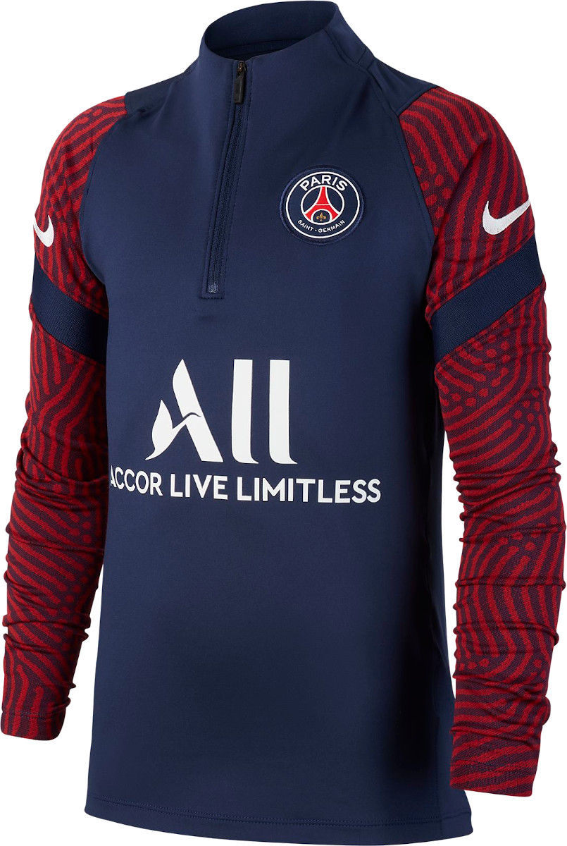 Tričko s dlhým rukávom Nike Y NK PSG STRIKE DRY 1/4 ZIP LS TOP