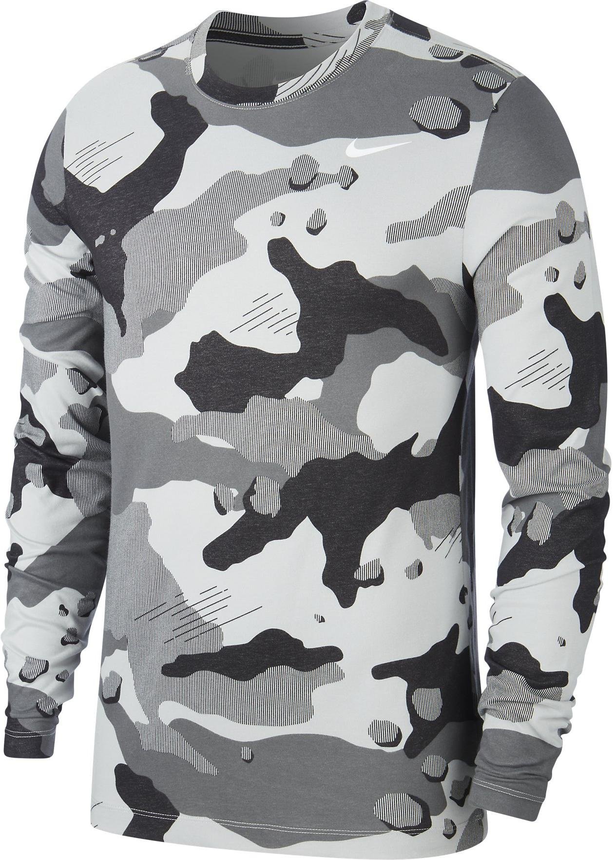 Pánské fitness tričko s dlouhým rukávem Nike Dri-FIT Camo