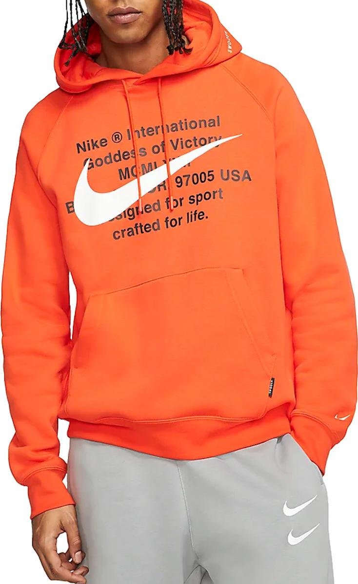 nike swoosh hoodie orange
