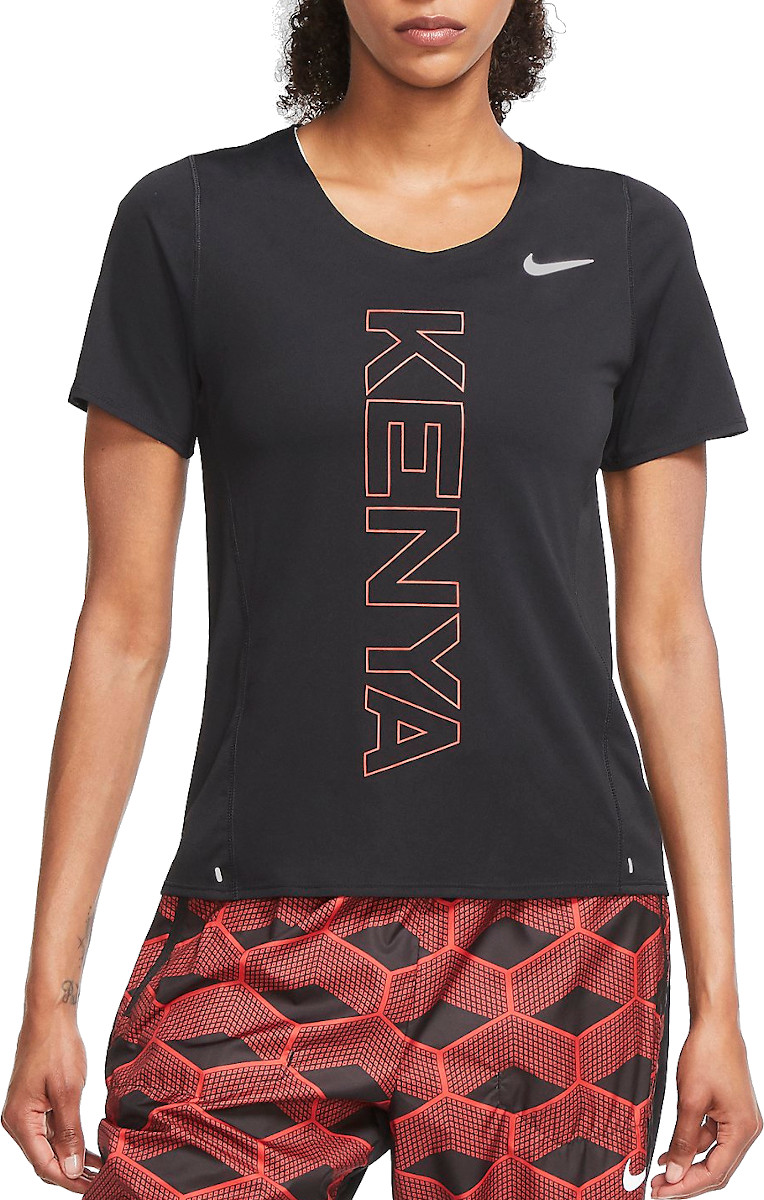 Dámské běžecké tričko s krátkým rukávem Nike Team Kenya City Sleek