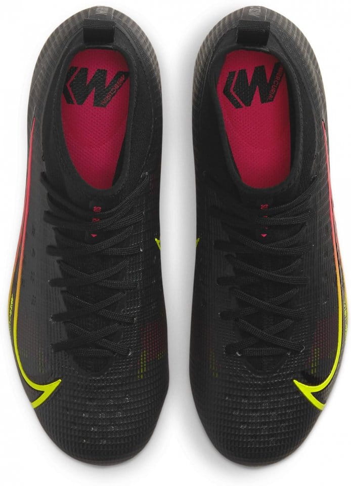 Nike Jr Mercurial Superfly 8 Academy MG - Kids Football Boots - White/Metallic Silver/Volt/Black 