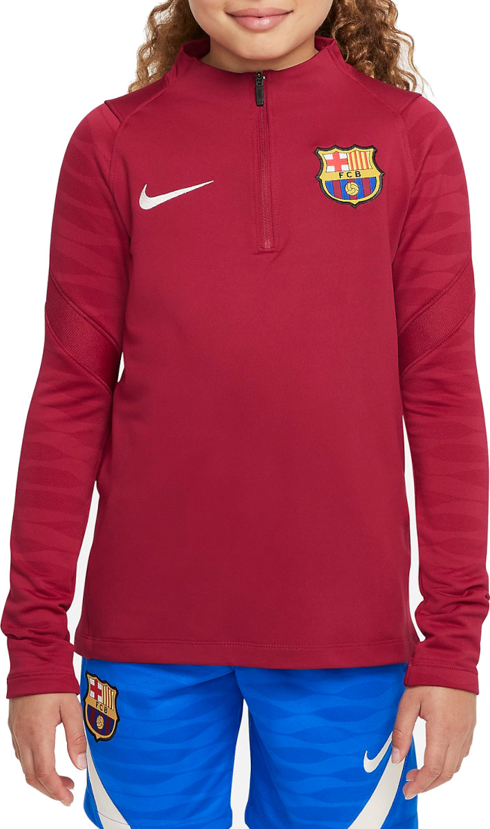 T-Shirt de manga comprida Nike FC Barcelona Strike Big Kids Soccer Drill Top