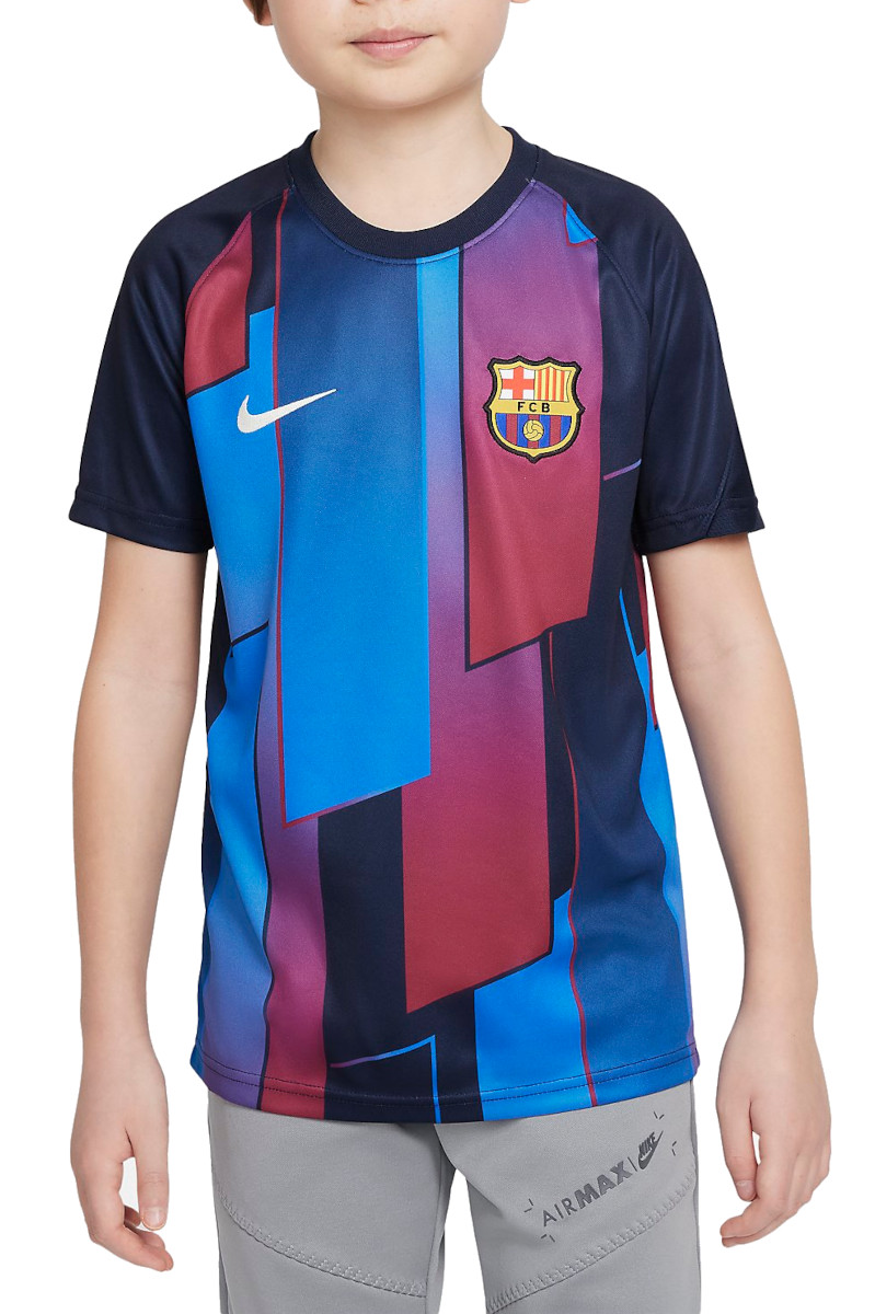 Nike FC Barcelona Big Kids Pre-Match Short-Sleeve Soccer Top Rövid ujjú póló
