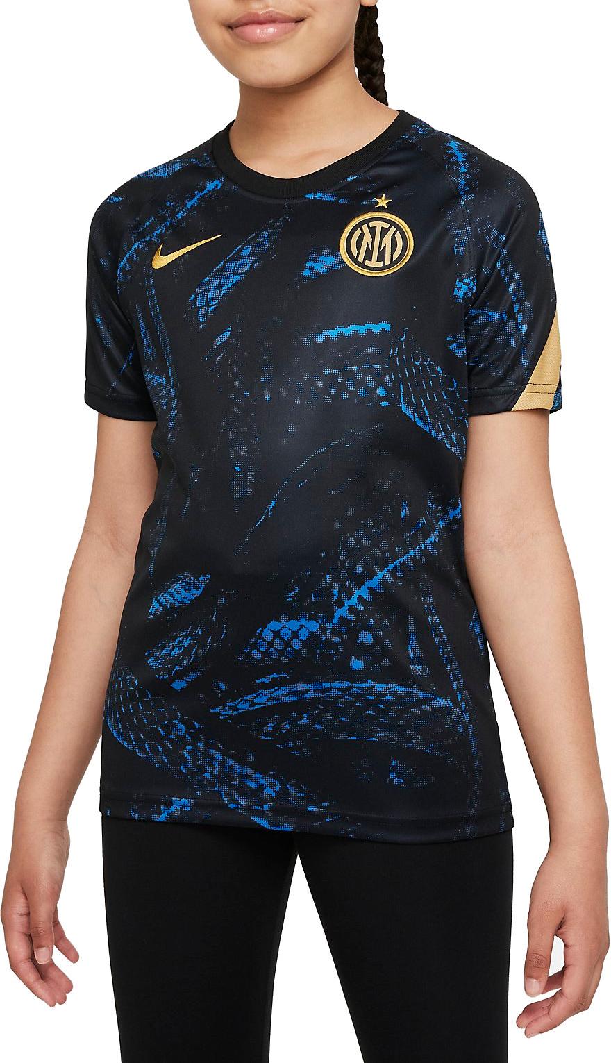 Camiseta Nike Inter Milan Big Kids Pre-Match Short-Sleeve Soccer Top