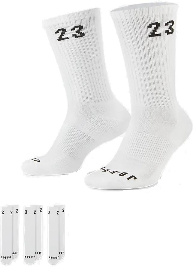 Nogavice Jordan Essential Crew 3 Pack Socks White