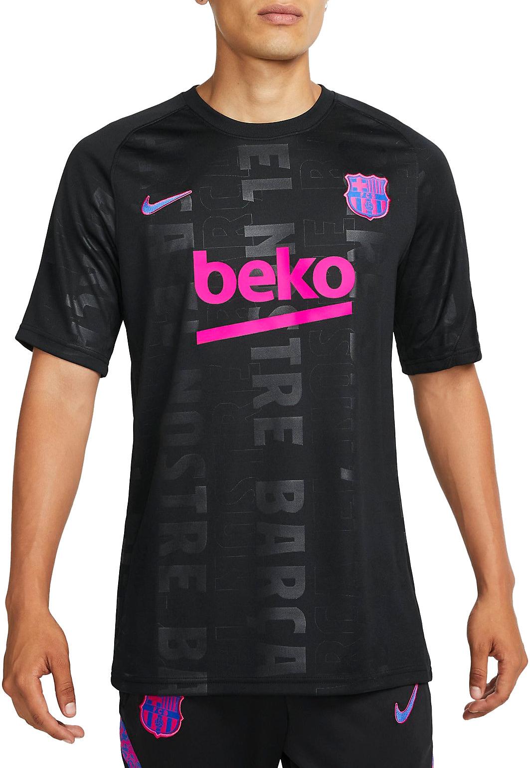 Pánské předzápasové tričko s krátkým rukávem Nike Dri-FIT FC Barcelona 2021/22