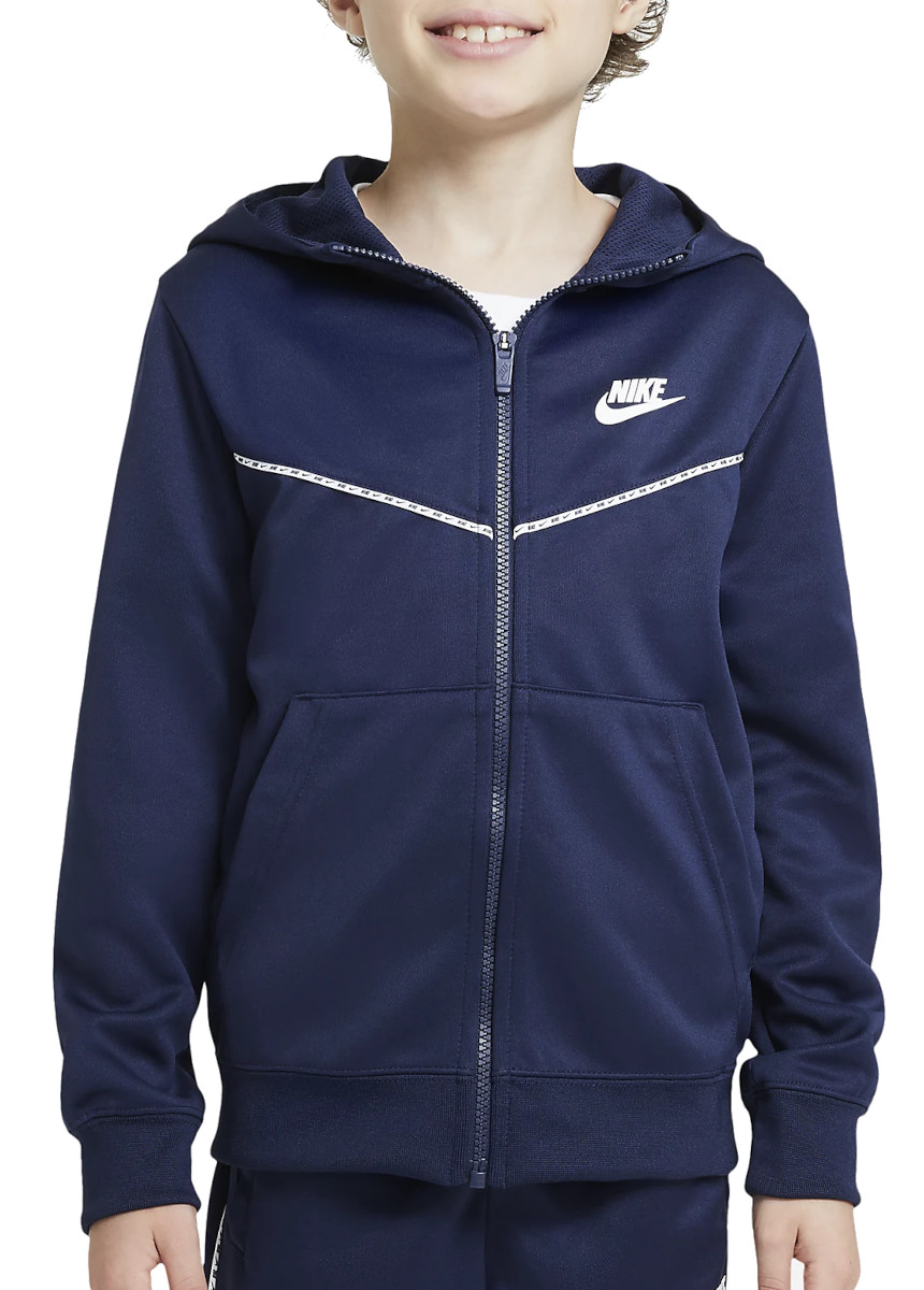 Sweatshirt met capuchon Nike Repeat Jacke Kids Blau Weiss F410
