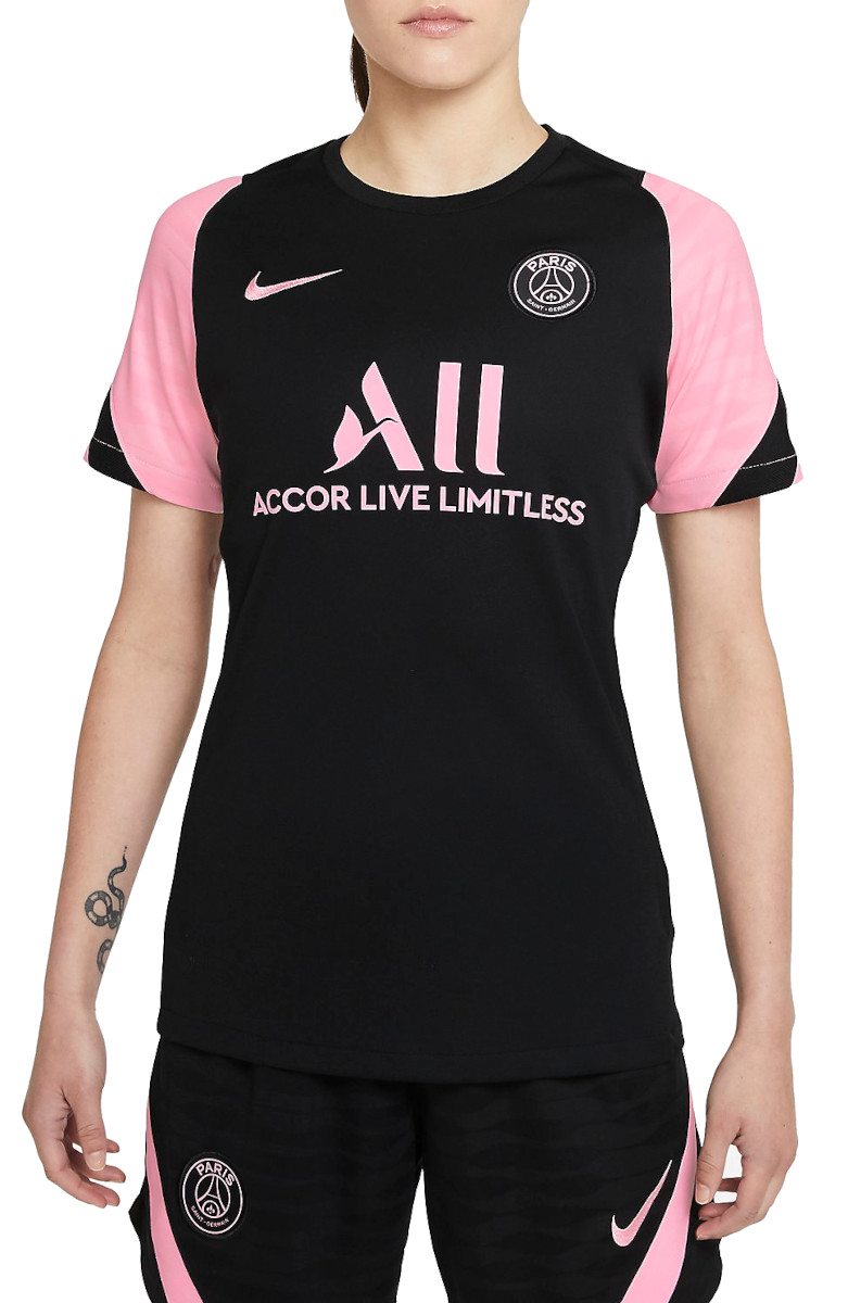 Paris Saint-Germain Strike Women's Nike Dri-FIT Short-Sleeve Soccer Top.