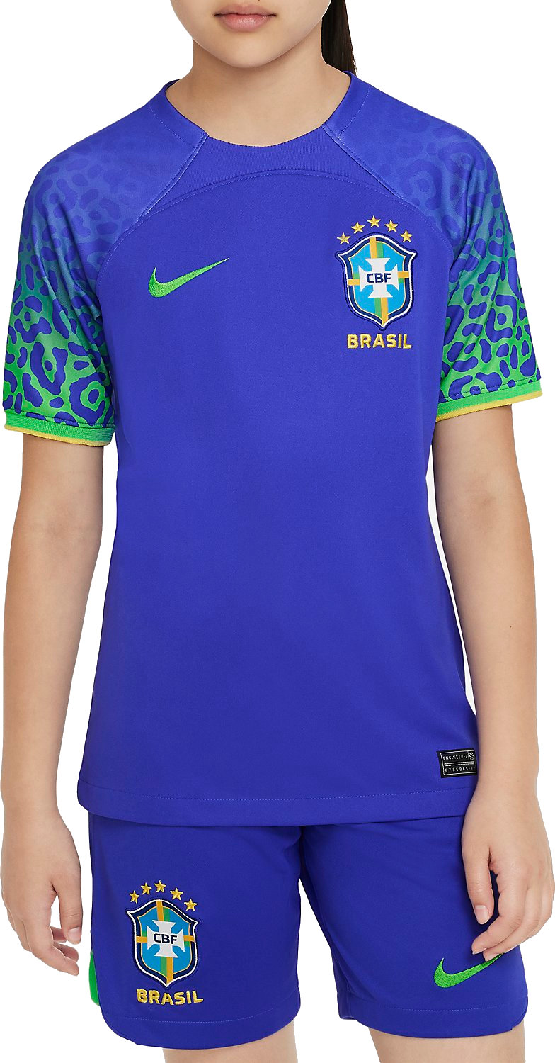 Dětský hostující dres s krátkým rukávem Nike Brazílie Stadium 2022/23