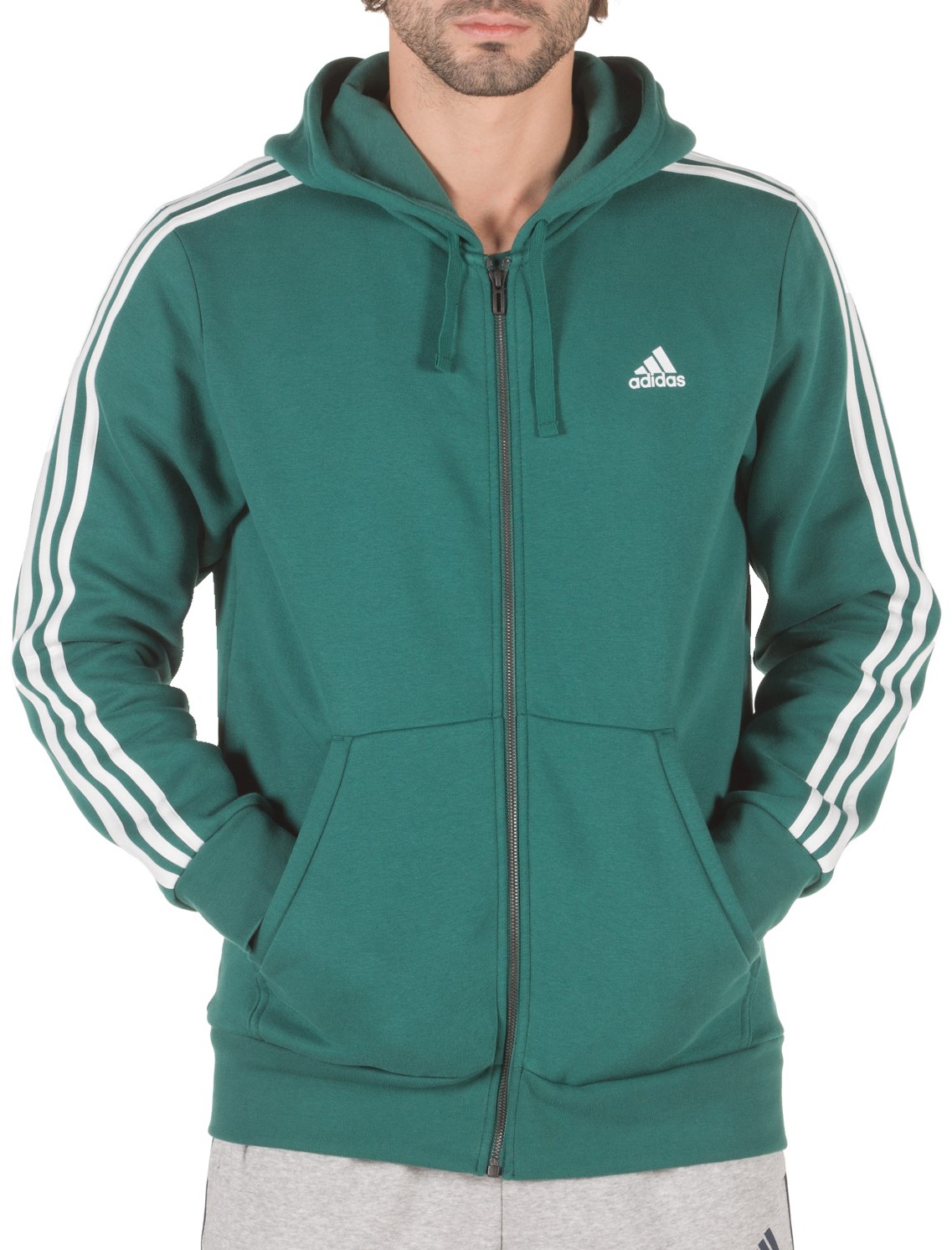 Sweatshirt com capuz Ozweego adidas Sportswear Essentials 3-Stripes FZ Brushed Bluza