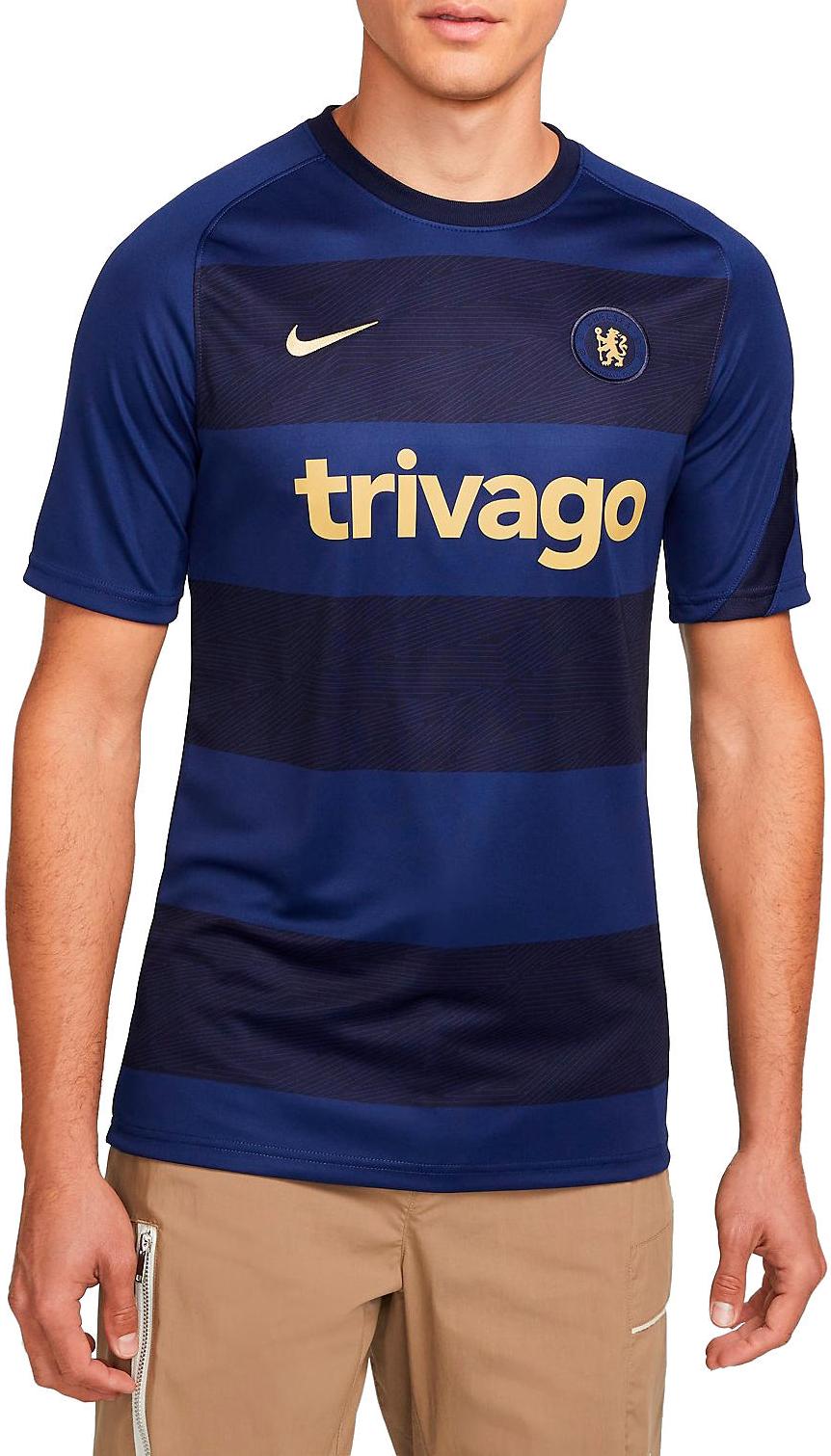 Pánské předzápasové fotbalové tričko s krátkým rukávem Nike Chelsea FC Dri-FIT 2021/22