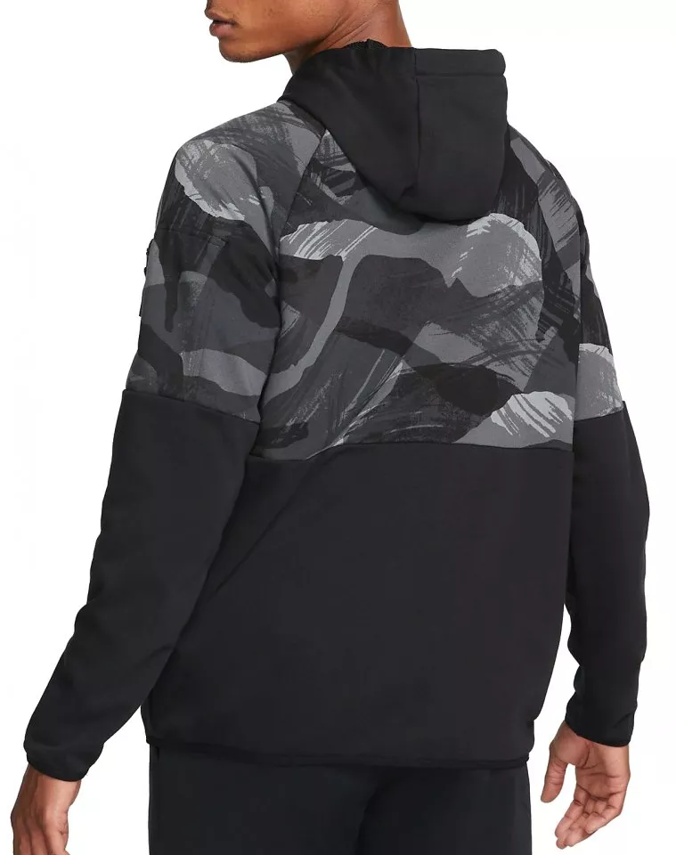 Pánská maskáčová fitness mikina s kapucí a zipem po celé délce Nike Dri-FIT Fleece