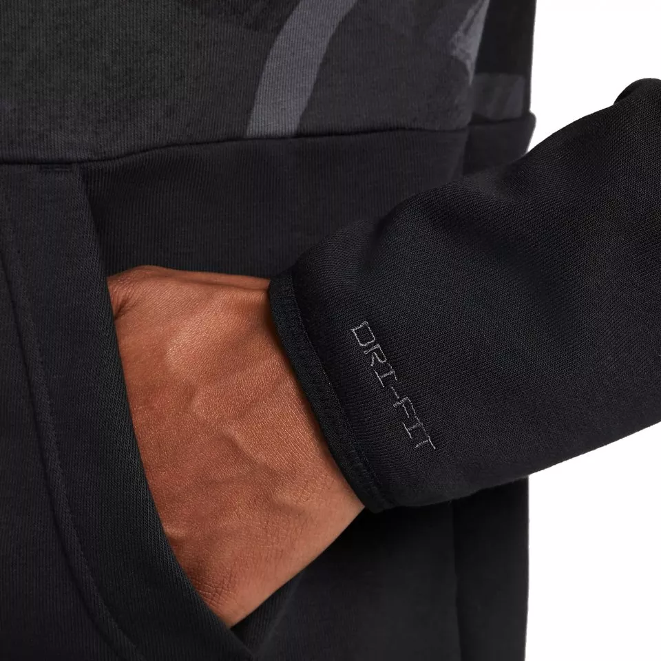 Pánská maskáčová fitness mikina s kapucí a zipem po celé délce Nike Dri-FIT Fleece