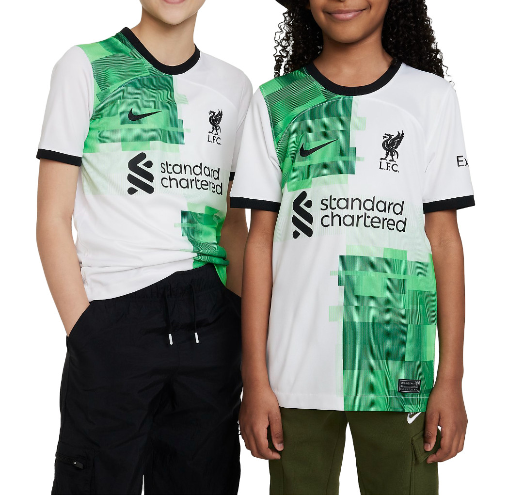Dětský hostující fotbalový dres s krátkým rukávem Nike Liverpool FC Stadium 2023/24