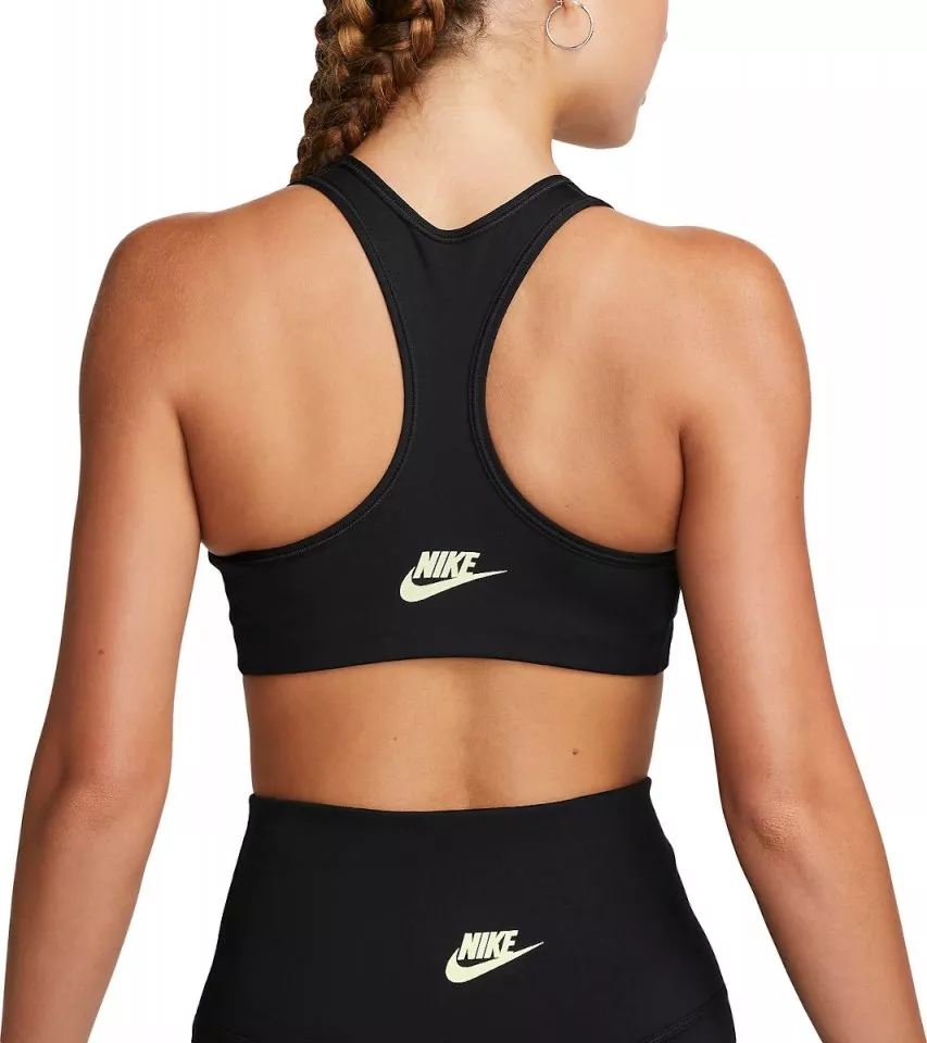 Nike Women's Medium Support Non Padded Sports Bra, Black/(White), Medium