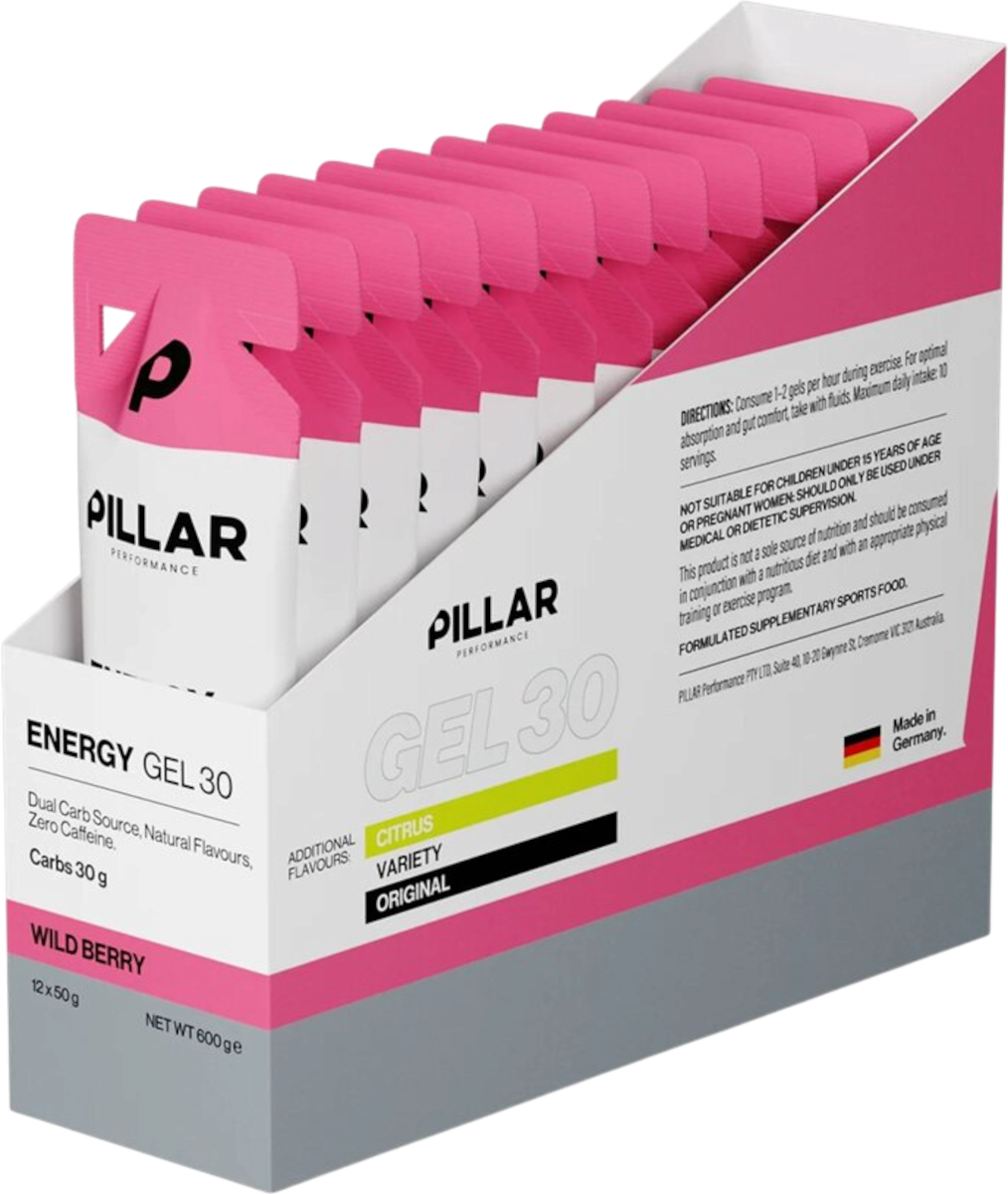 Pillar Performance Energy Gel 30 Wild Berry (12 serves) Energiegels, OS, Roze