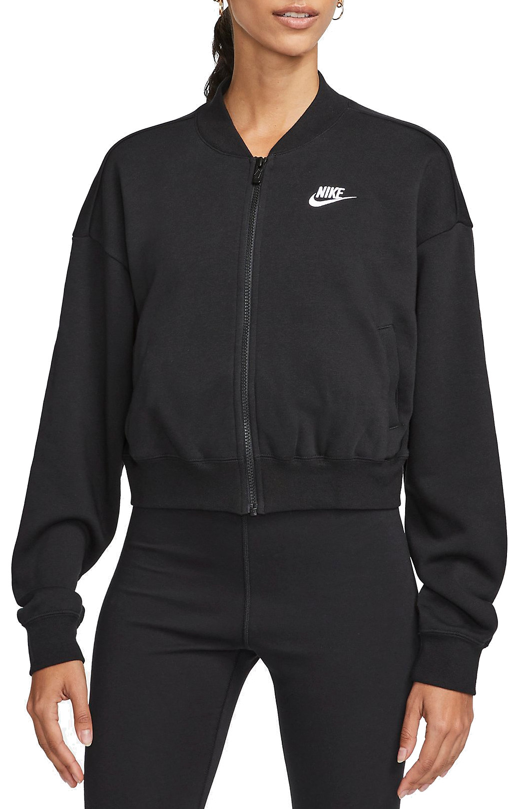 Dámská volnější zkrácená bunda se zipem po celé délce Nike Sportswear Club Fleece