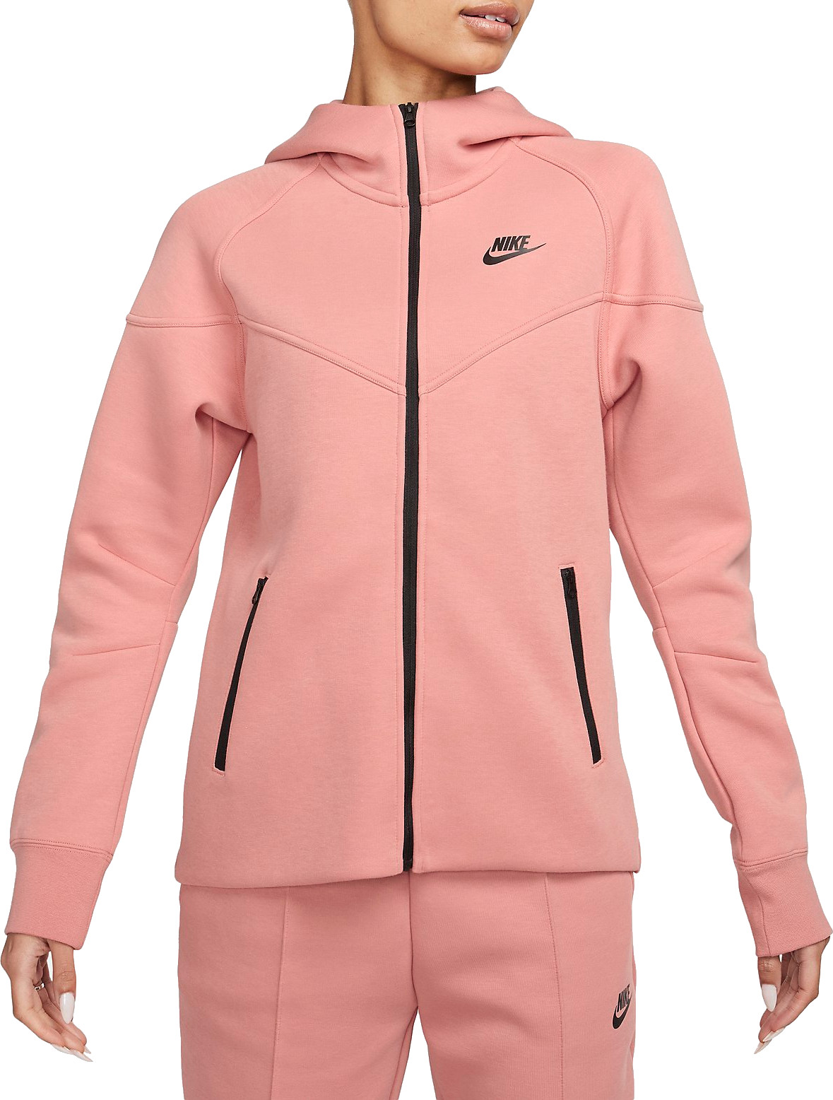 Bluza z kapturem Nike W NSW TCH FLC WR FZ HDY