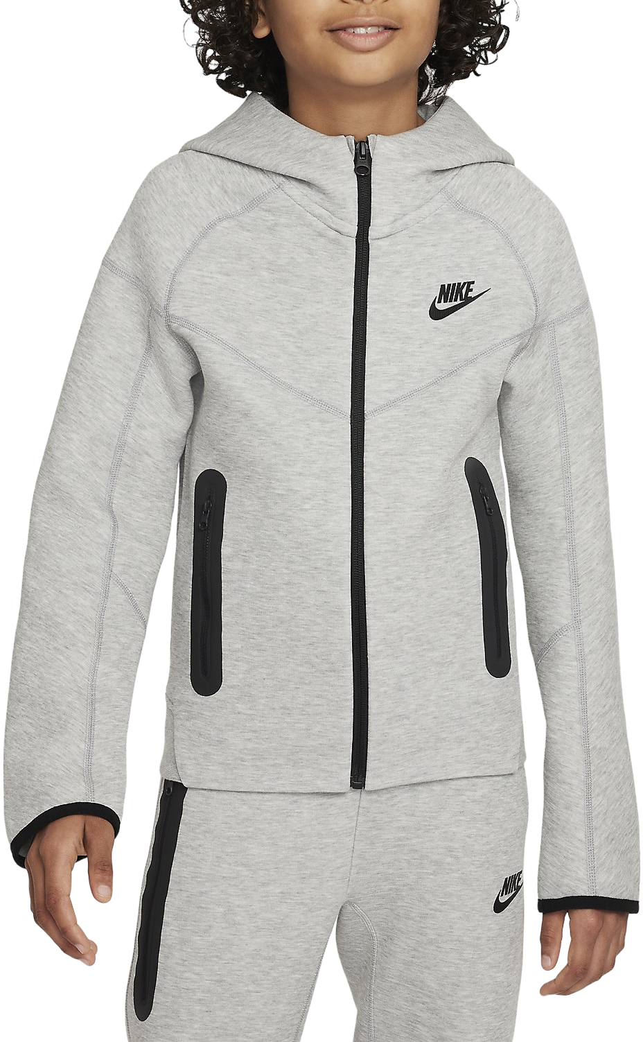 Sweatshirt med hætte Nike B NSW TECH FLC FZ