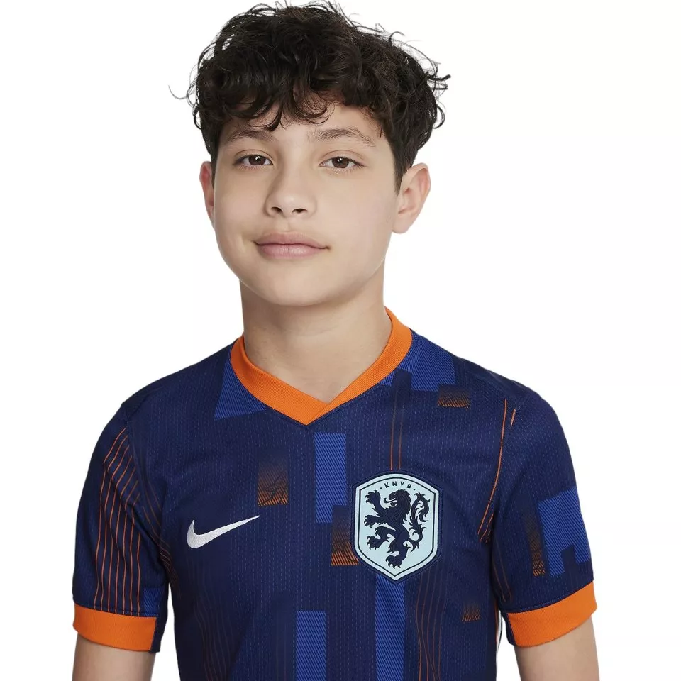 Dětský hostující dres s krátkým rukávem Nike Dri-FIT Nizozemsko Stadium 2024