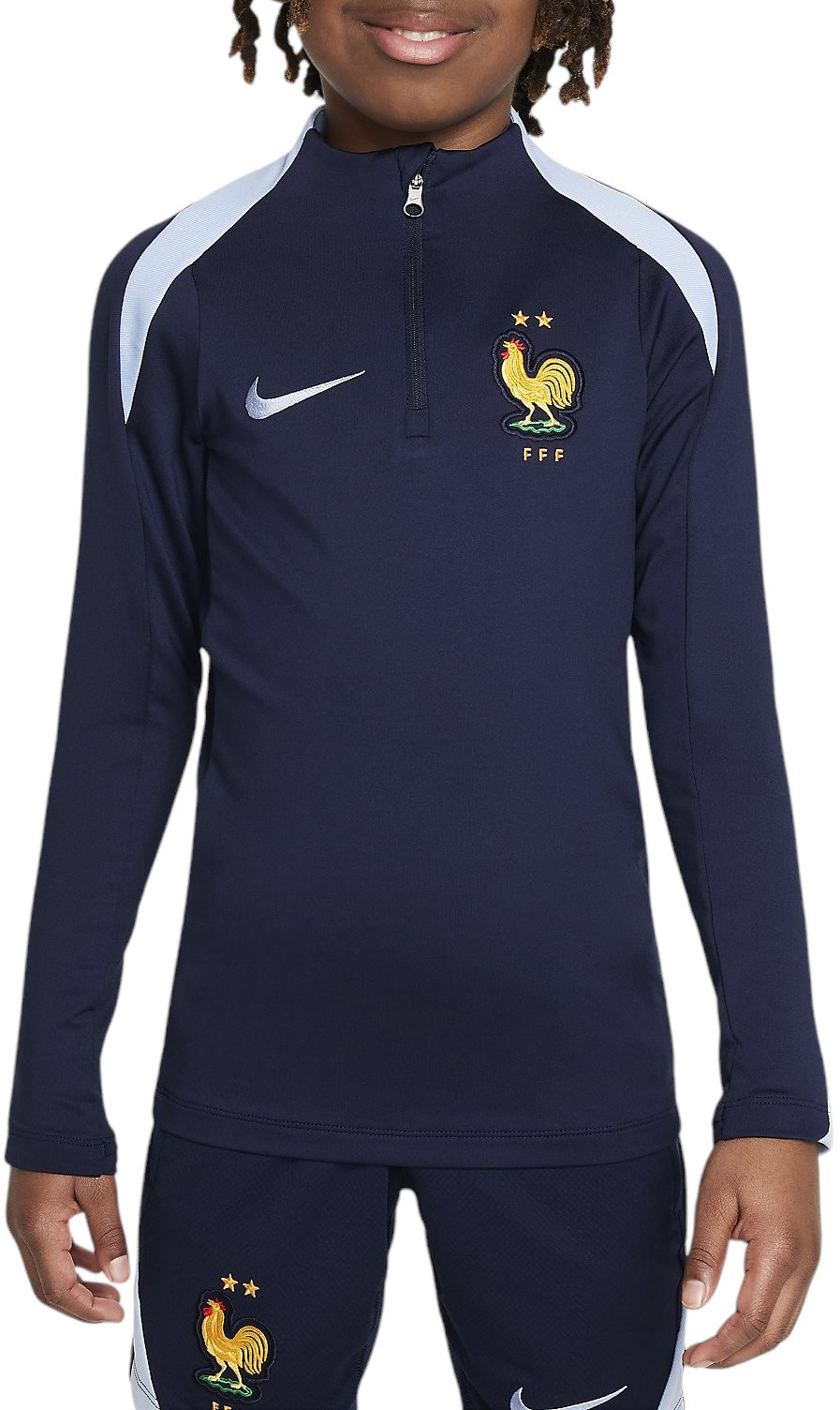 Dětské tréninkové fotbalové tričko s dlouhým rukávem Nike Dri-FIT Francie Strike