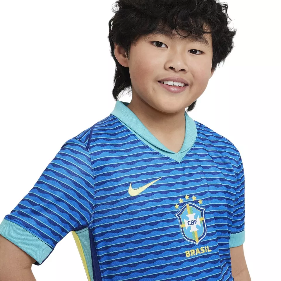 Dětský hostující dres s krátkým rukávem Nike Dri-FIT Brazílie Stadium 2024