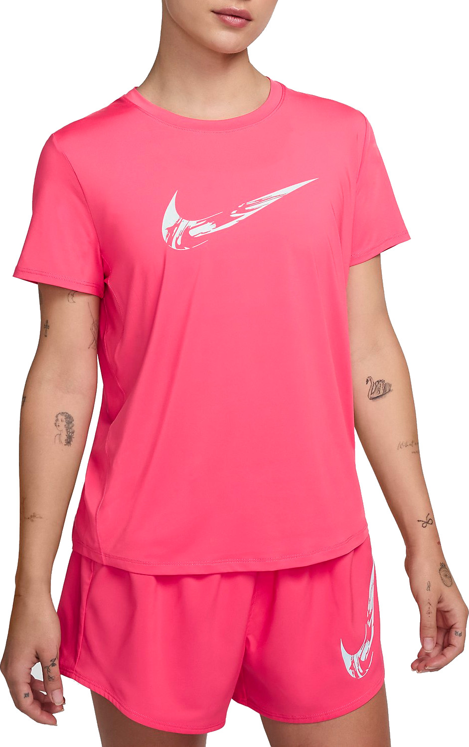 nike swoosh one shoulder top