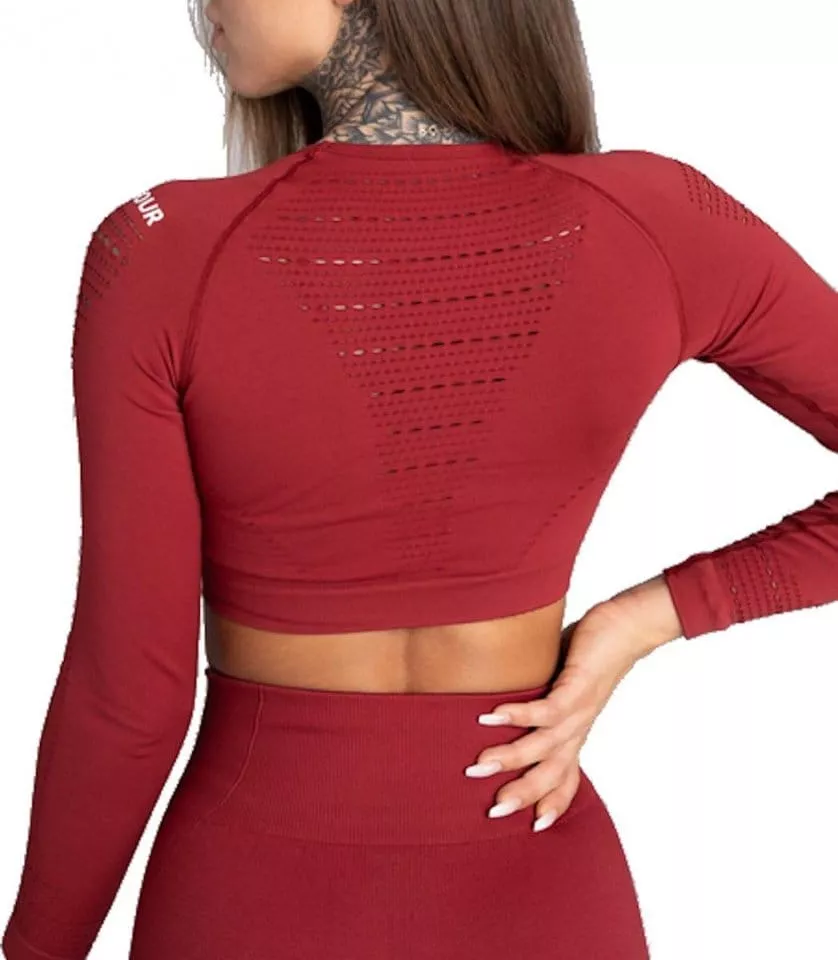 T-shirt met lange mouwen Gym Glamour Crop Top Bordo