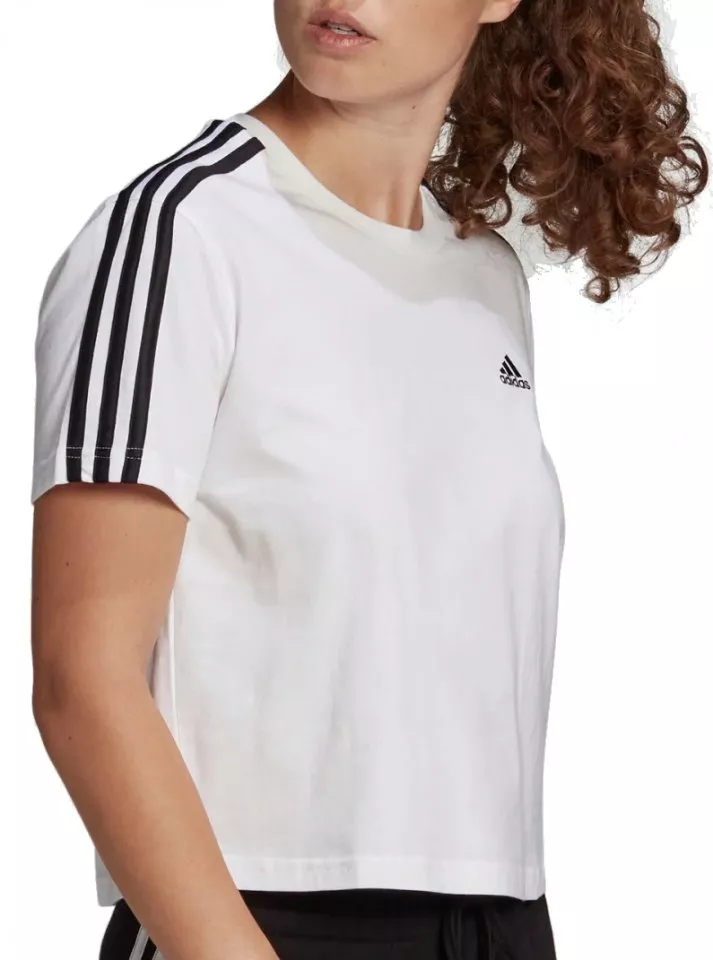 Tričko adidas Sportswear Essentials Loose 3-Stripes Cropped