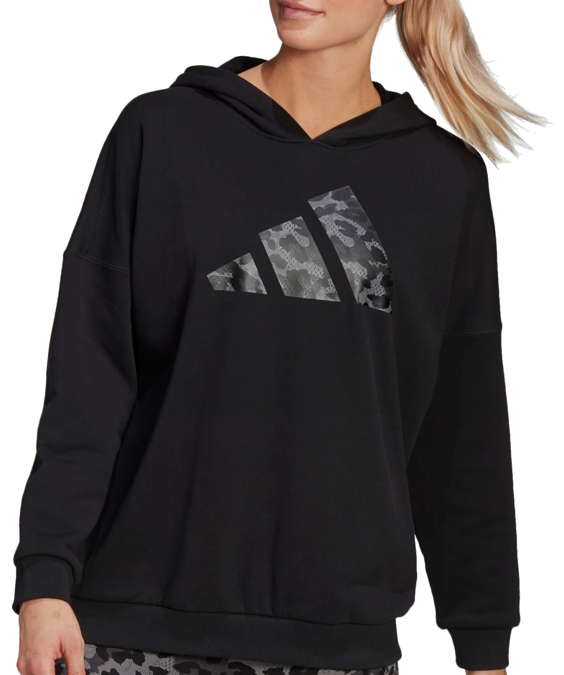 Sweatshirt com capuz adidas baju Sportswear Leopard-Print
