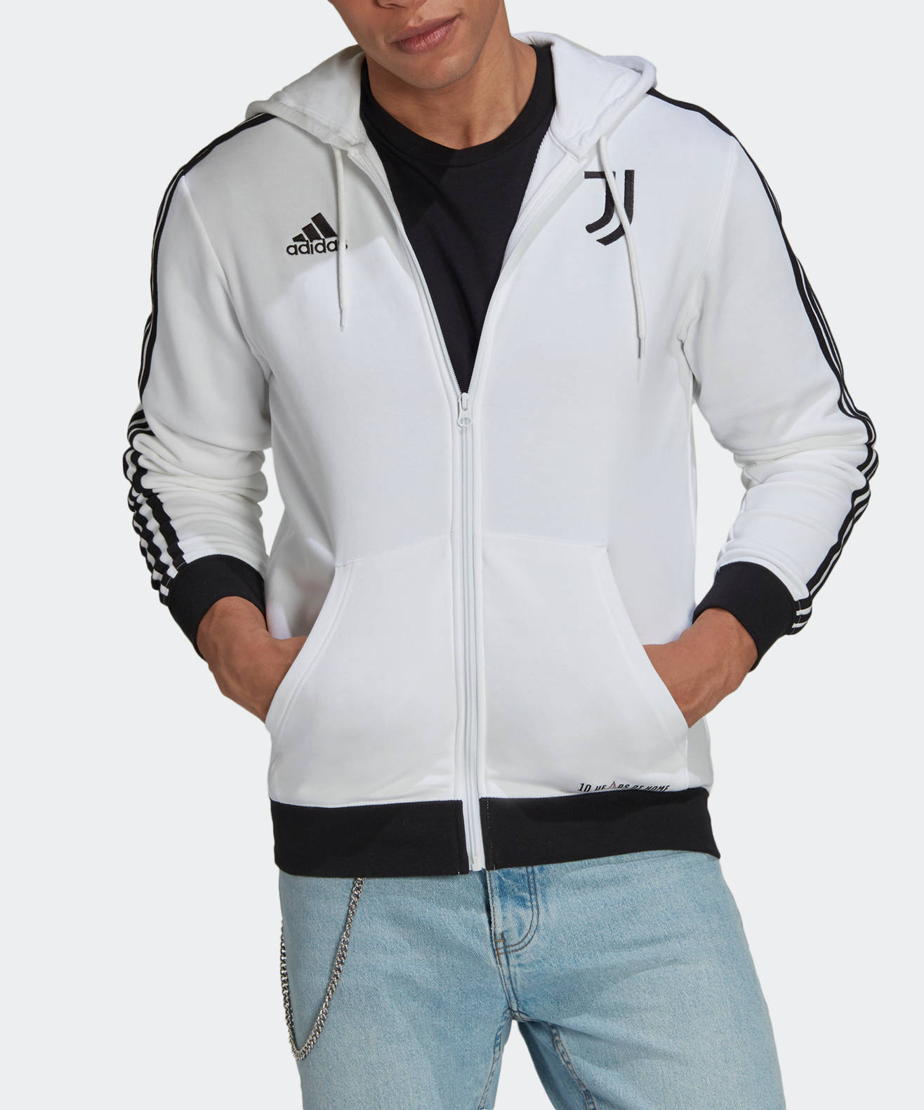 Mikina s kapucňou adidas JUVE 3S FZ HD