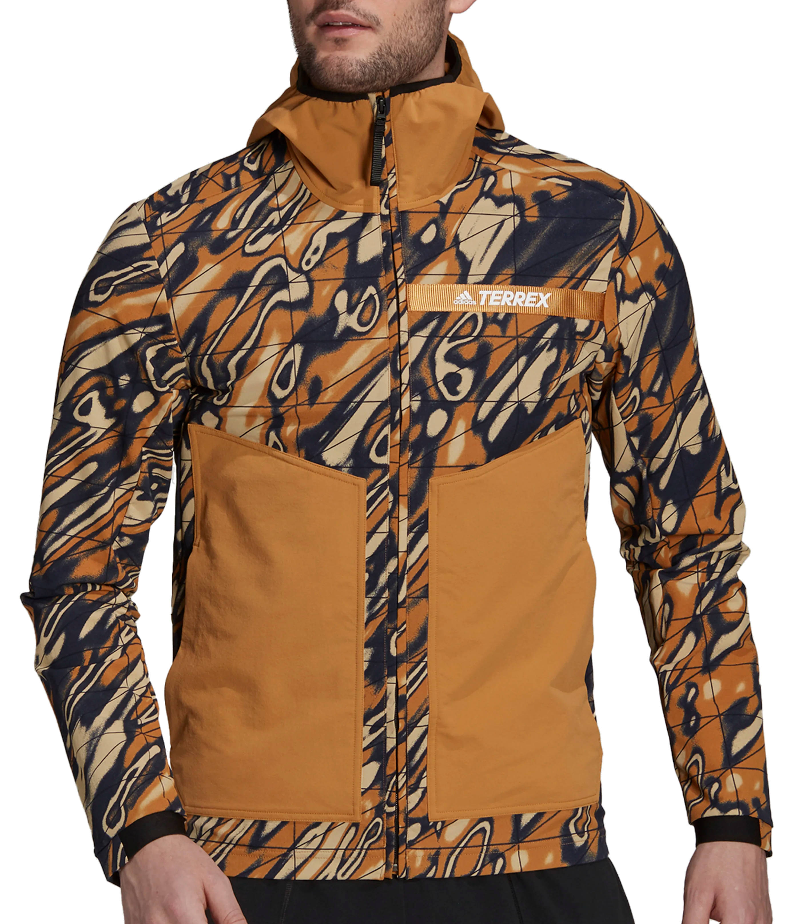 Casaco com capuz center adidas Terrex Multi Graphic Stretch Softshell