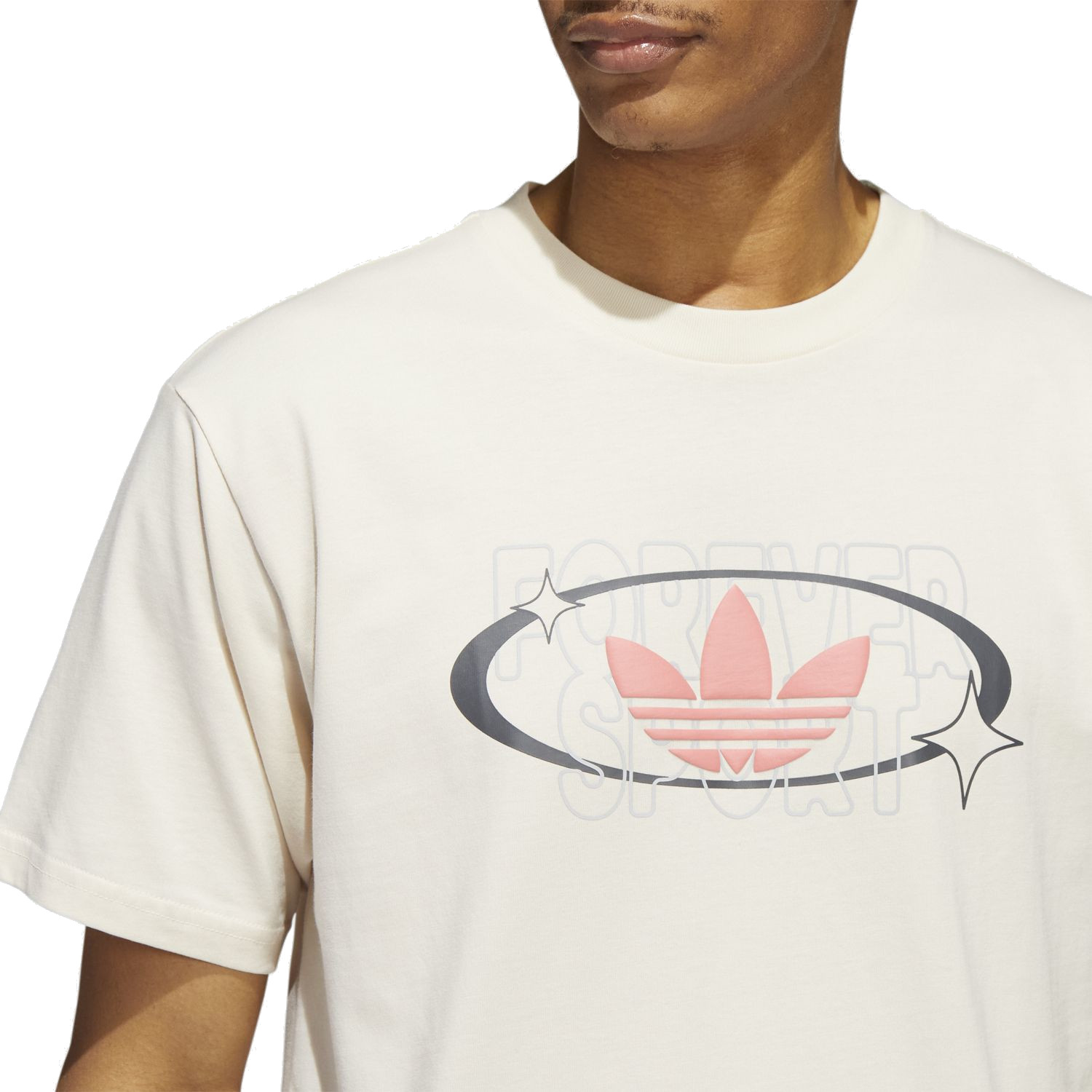 adidas floating trefoil tee