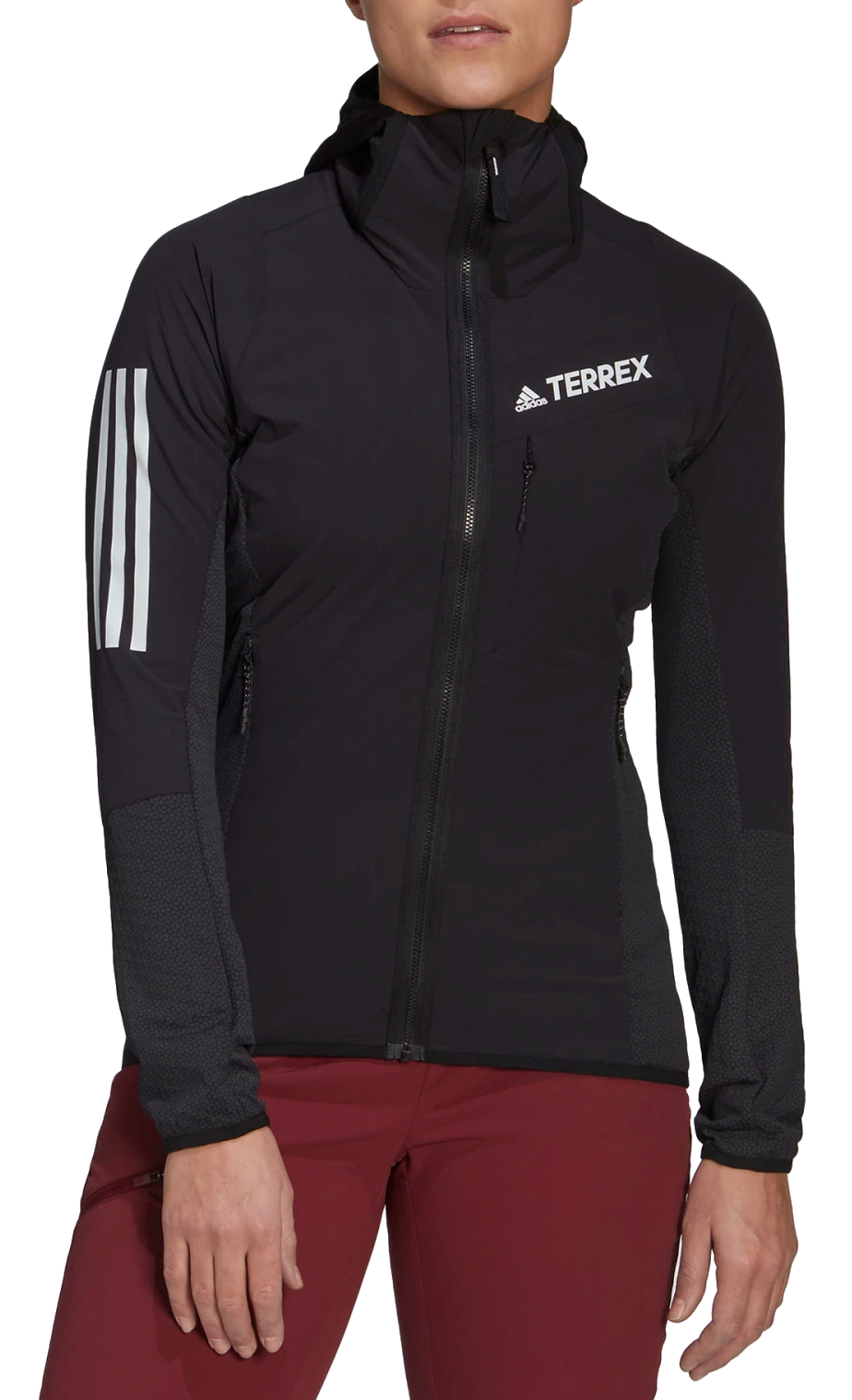 Dámská běžecká bunda s kapucí adidas Techrock Flooce Wind