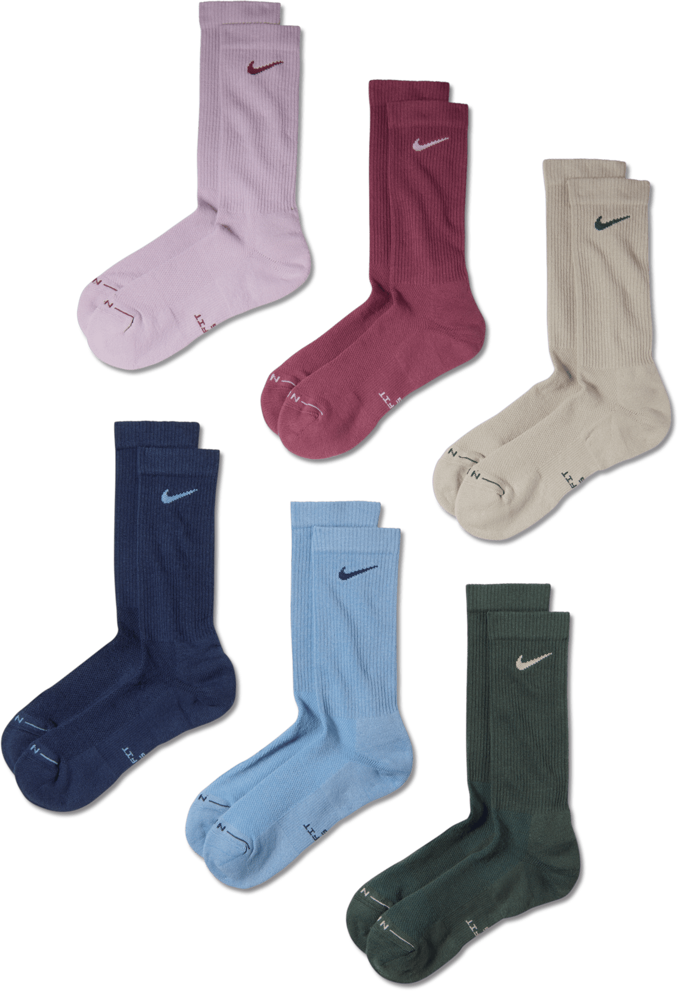 Nike Everyday Elevated Ankle 6 pack Sokken, M, Veelkleurig