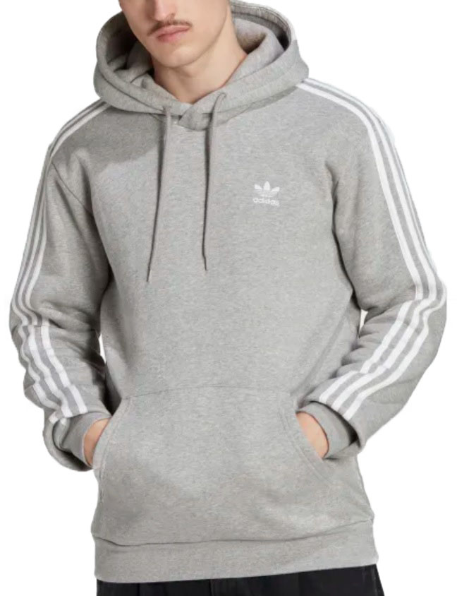 Sweatshirt com capuz adidas Ultras 3 Stripes Hoody Grau