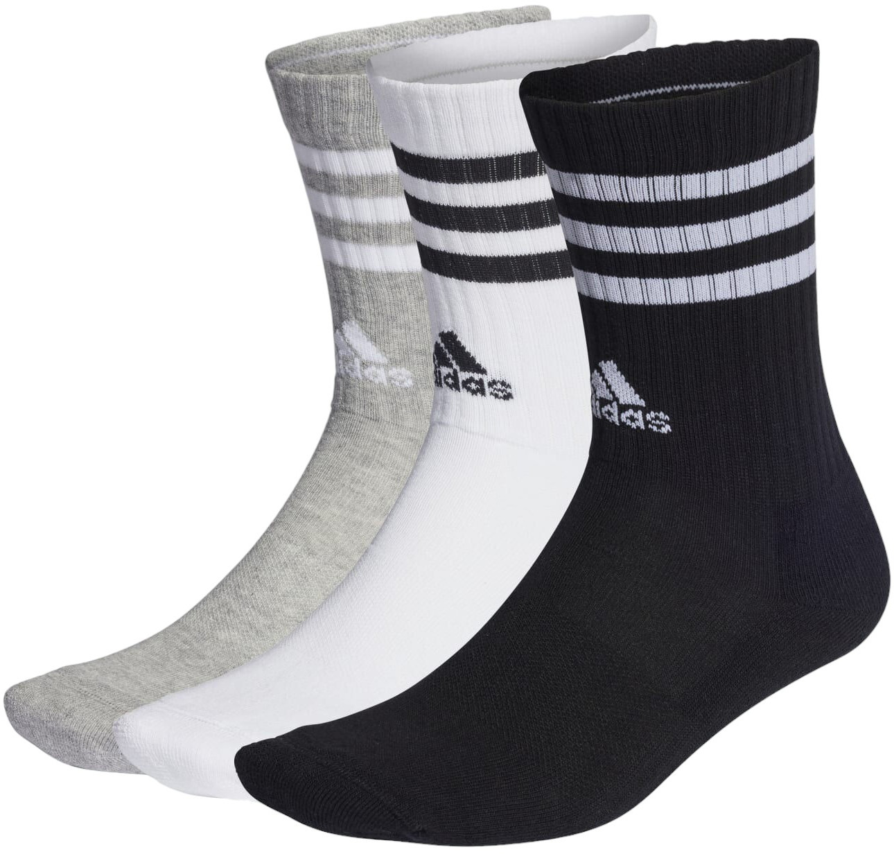 Tréninkové ponožky (3 páry) adidas 3-Stripes Cushioned Crew