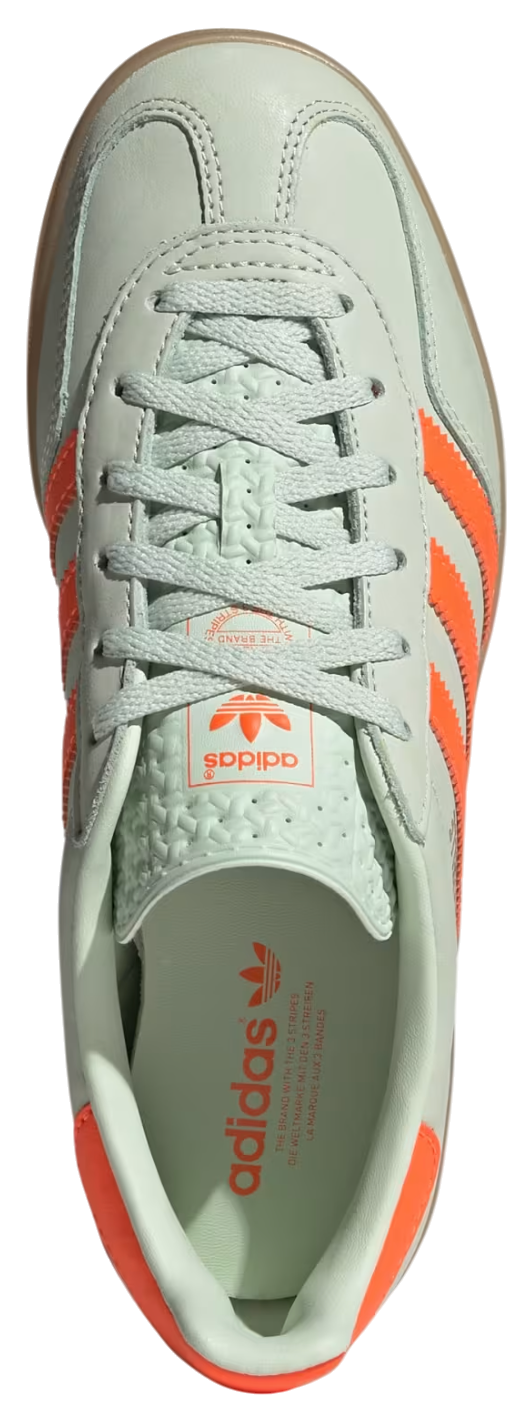 adidas gazelle silver green womens ADIDAS ORIGINALS Gazelle Focus Blue/Solar Orange Sneakers with elasticated  laces