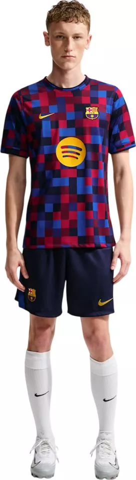 Pánské předzápasové tričko s krátkým rukávem Nike Dri-FIT FC Barcelona, domácí