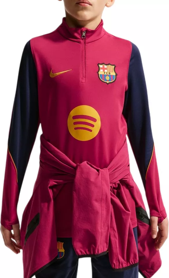Gyerek kötött futball edző hosszú ujjú felső Nike Dri-FIT FC Barcelona Strike 2026/27