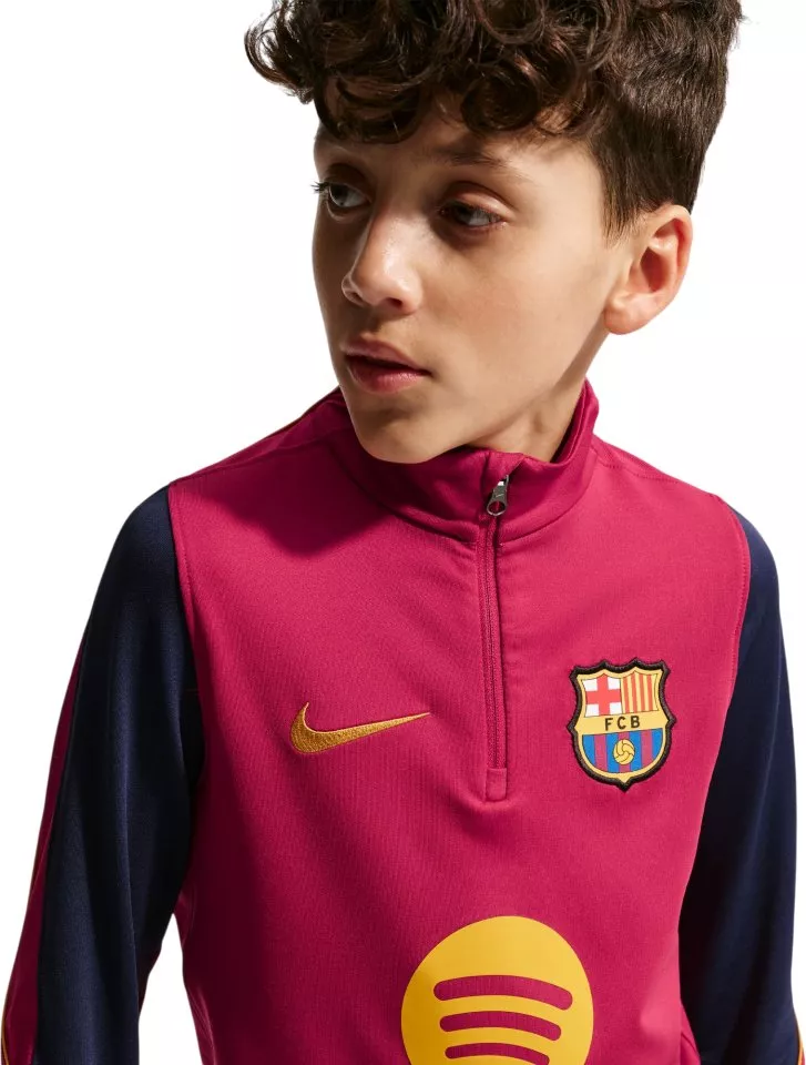 Gyerek kötött futball edző hosszú ujjú felső Nike Dri-FIT FC Barcelona Strike 2026/27