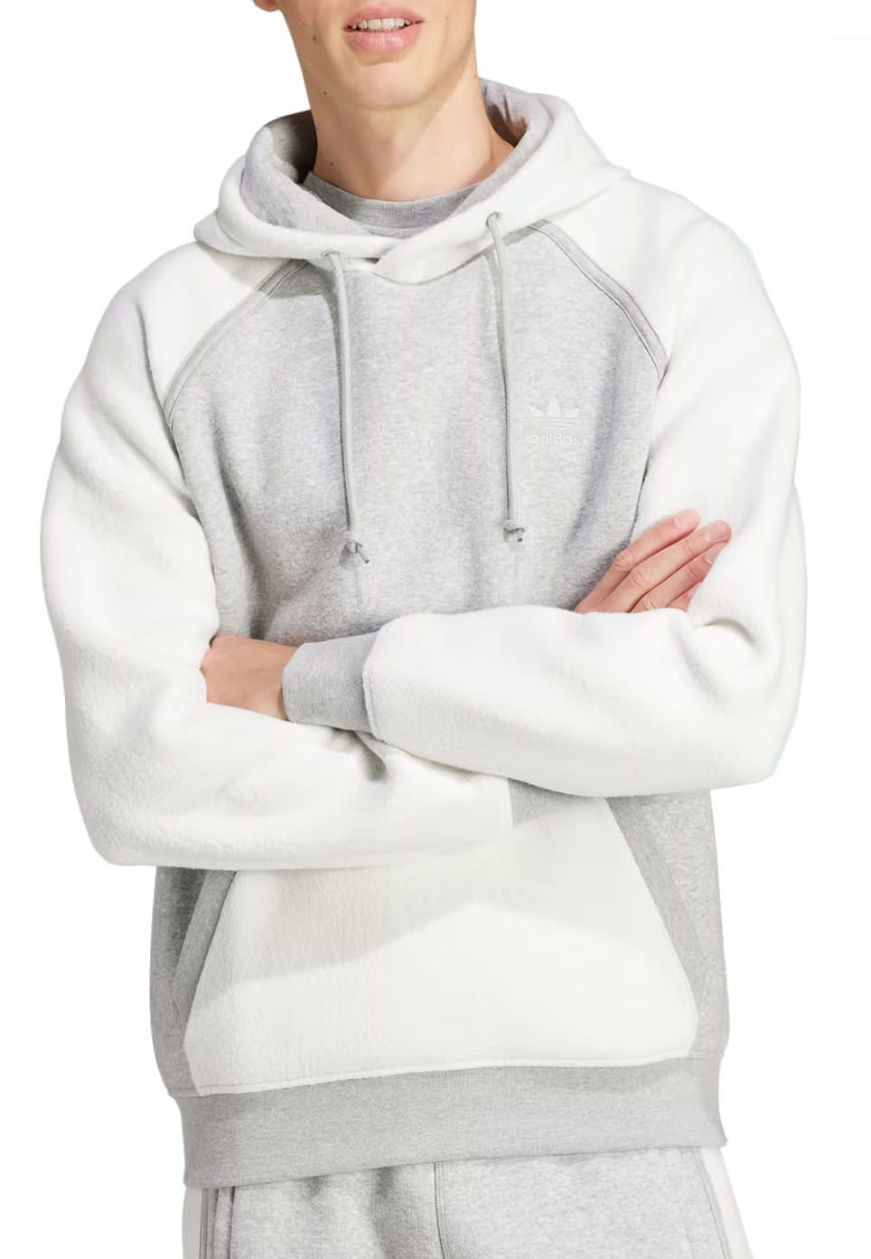 Sweatshirt med hætte adidas Originals Essentials+ Trefoil Reverse Material