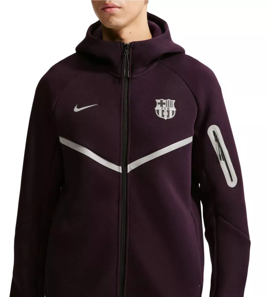 Hanorac de fotbal pentru bărbați, cu glugă și fermoar pe toată lungimea Nike FC Barcelona Tech Fleece Windrunner