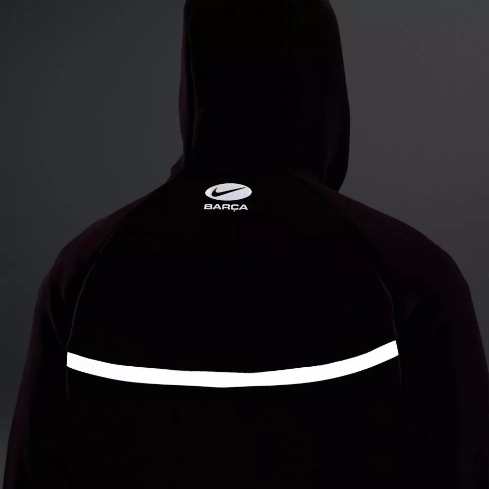 Hanorac de fotbal pentru bărbați, cu glugă și fermoar pe toată lungimea Nike FC Barcelona Tech Fleece Windrunner