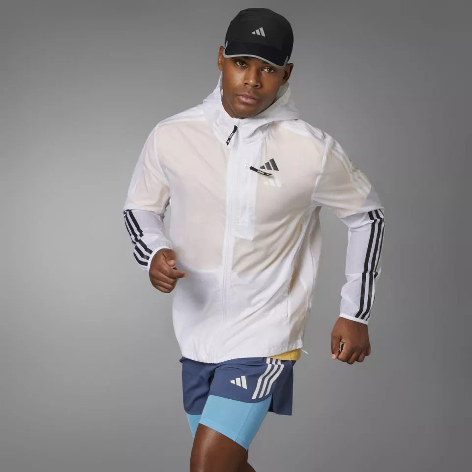 Pánská běžecká bunda s kapucí adidas Own The Run 3-Stripes