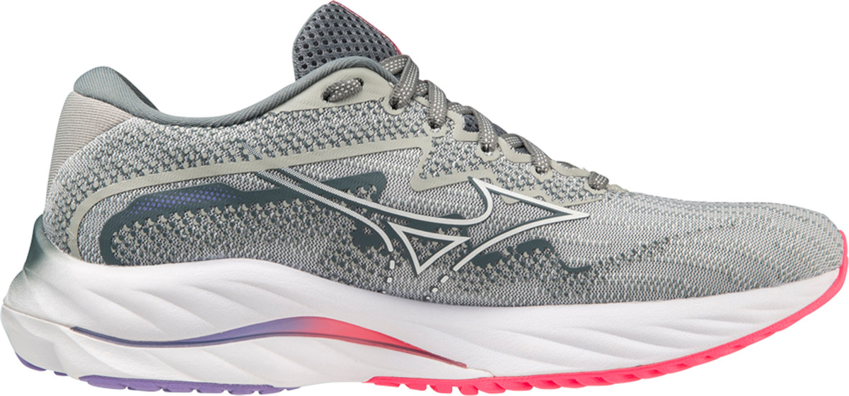 Mizuno Wave Rider 27 Shoes In Gray And Pink, 54% OFF