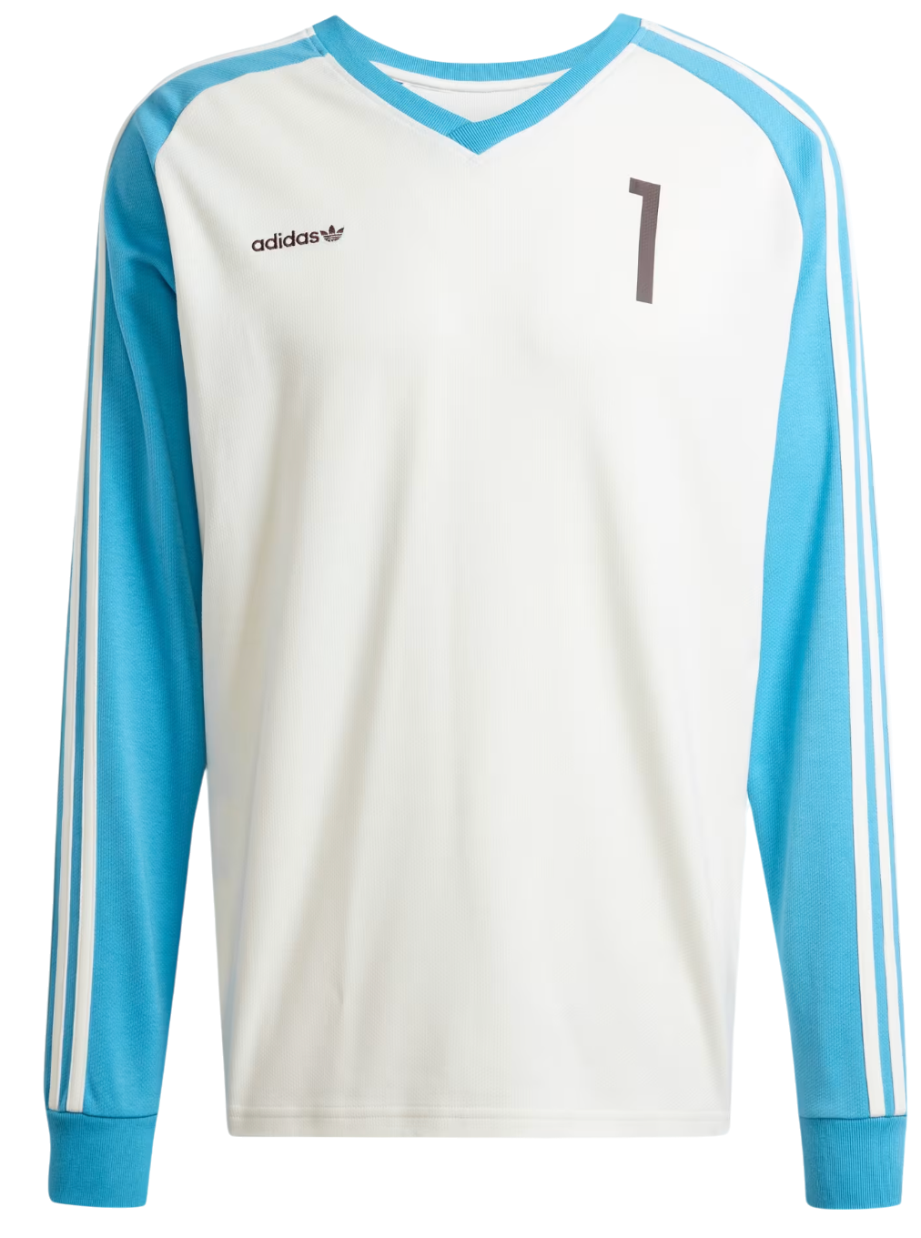 ■adidas■ Long sleeve jersey white sky blue JC8374 adidas Originals Men's Long Sleeve Jersey Blanco JC8374