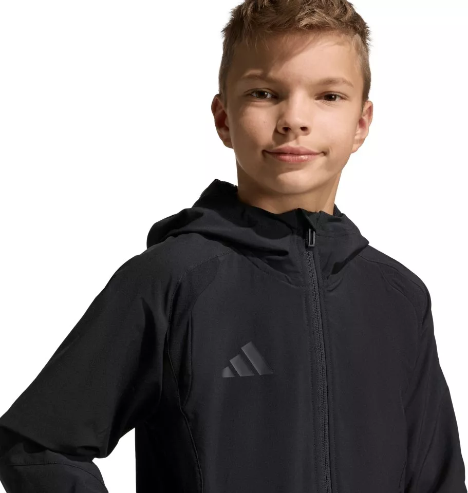 Jakke med hætte adidas Tiro Travel Windbreaker Kids
