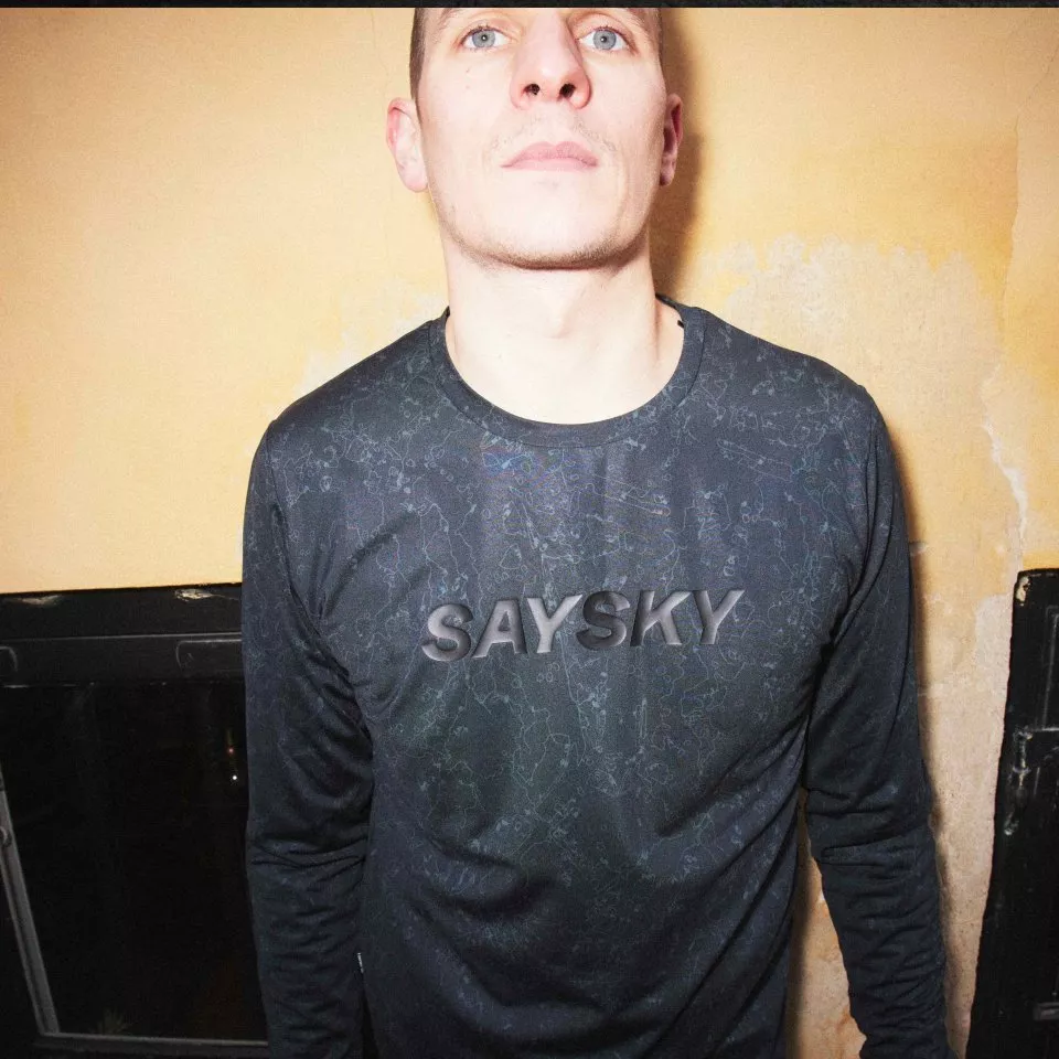 Unisex běžecké tričko s dlouhým rukávem Saysky Map Blaze
