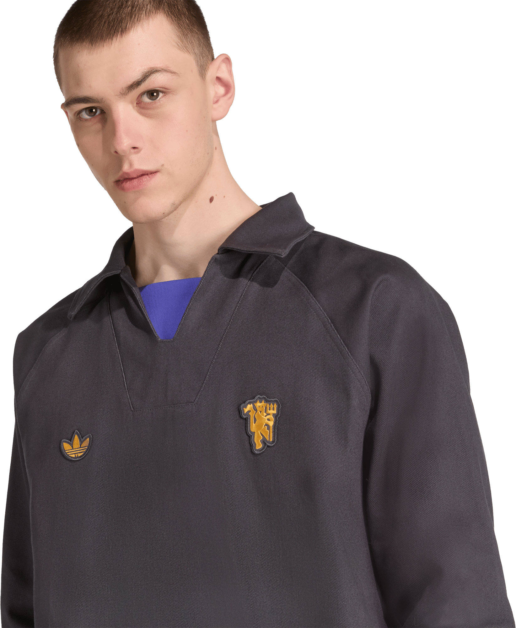 adidas Terrace Icons Drill Sweatshirt Manchester United Utility Black — foto 4